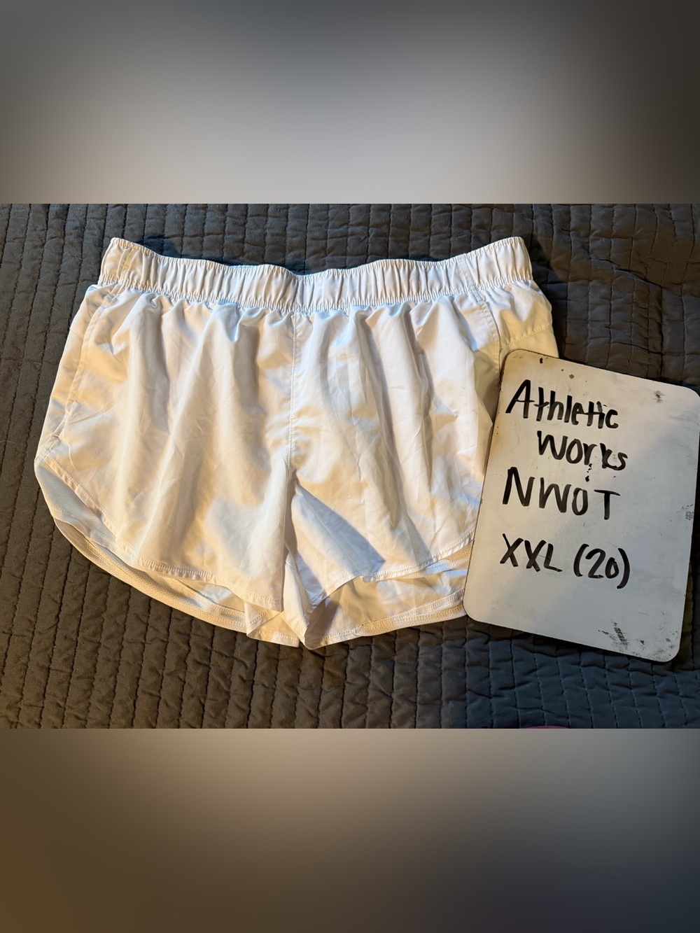 Athletic Works White Women’s Athletic Shorts - Elastic Waist
